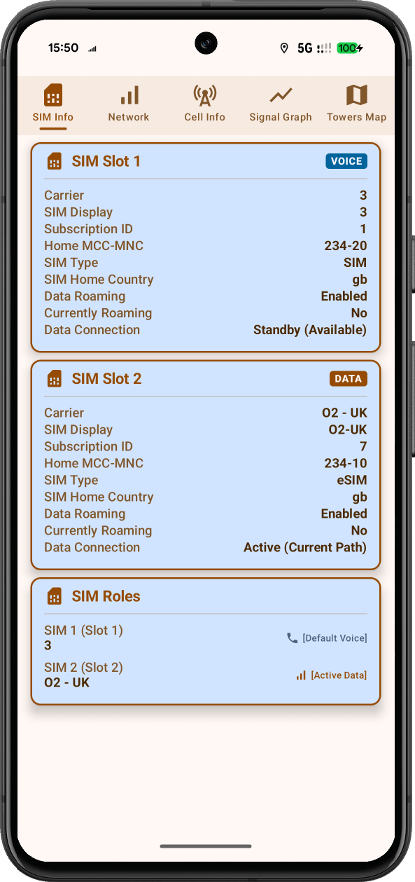 CellInfo Sim Info