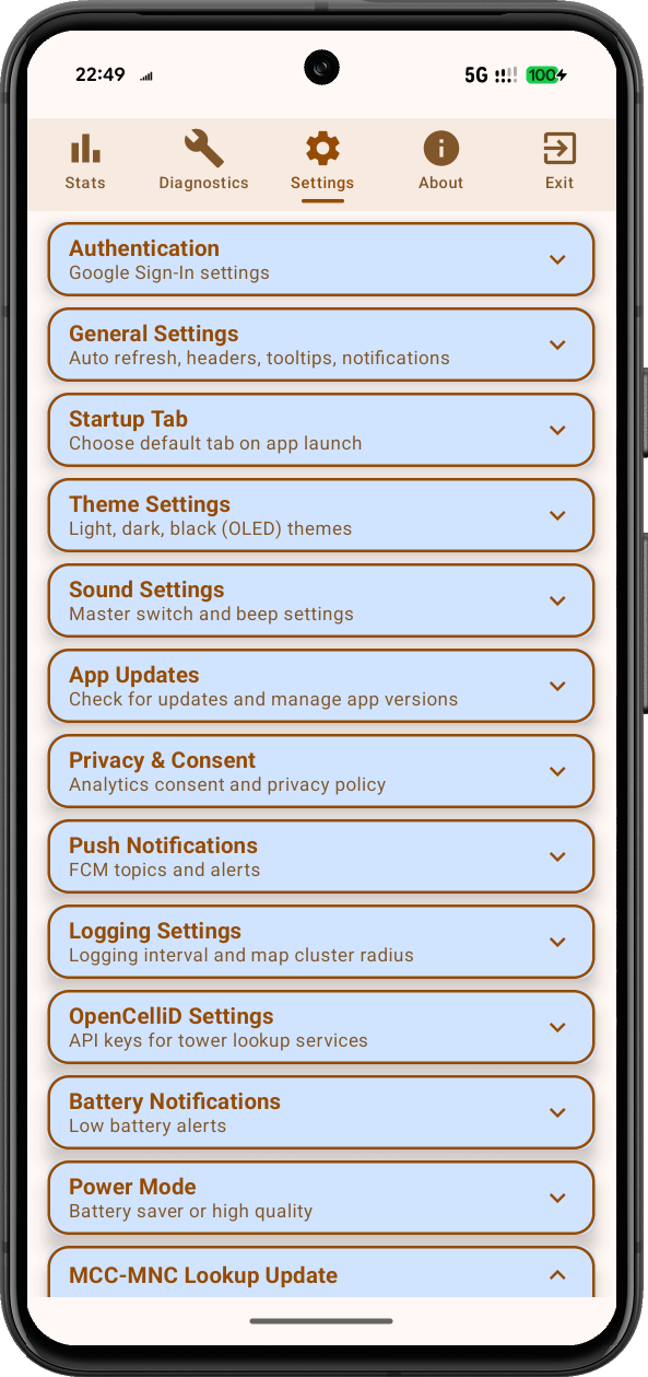 16_Cellinfo_Settings Cellinfo Settings